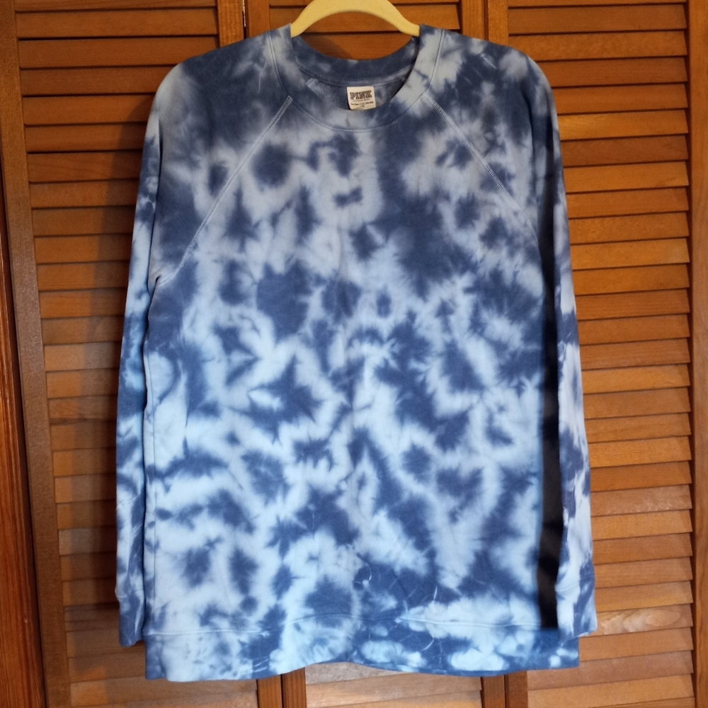 Pink Victoria Seceret Tie-Die Sweat Shirt SZ L